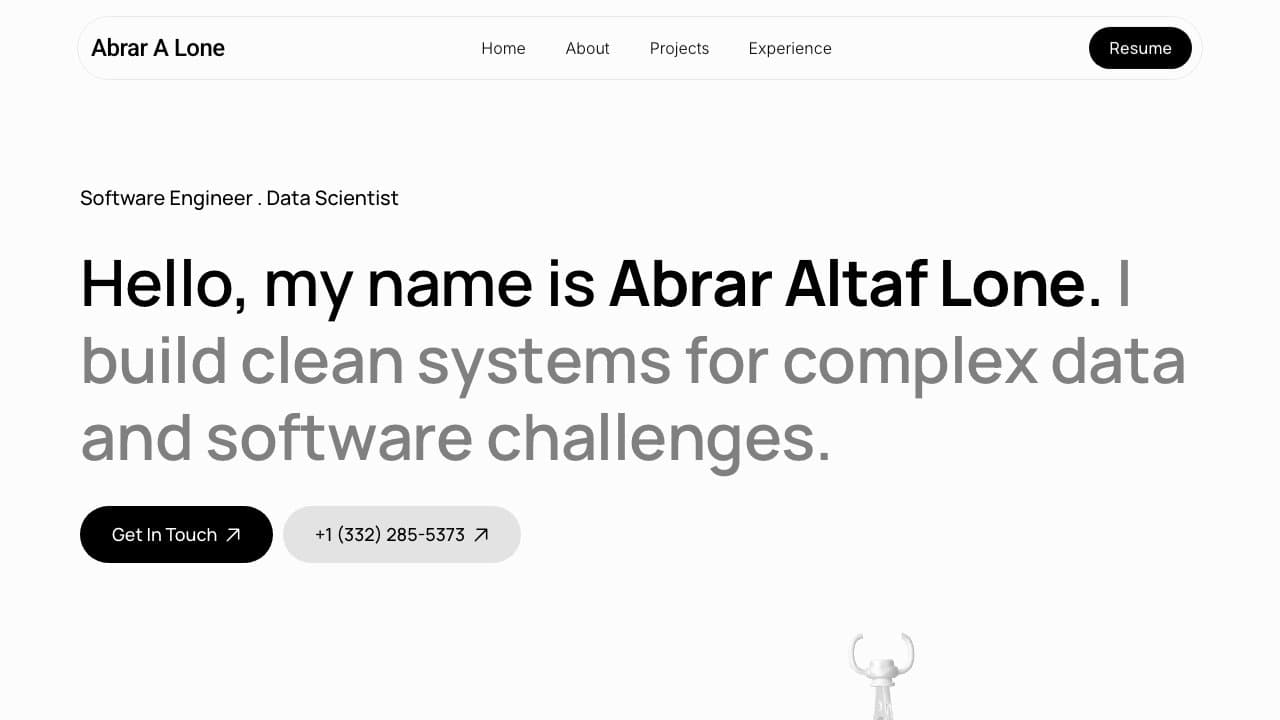Abrar Altaf Lone — Portfolio project by AIByte Hub